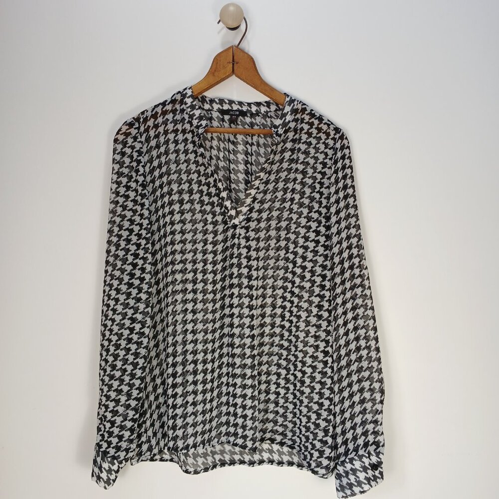 Jacob Women’s Houndstooth Blouse Sheer Lightweight Career Top Size S Canada